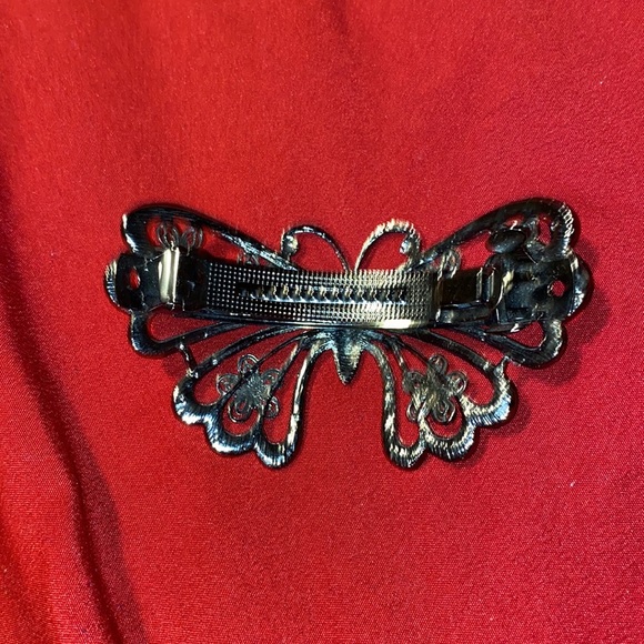 Vintage 925 Silver Butterfly Hair Clip - Picture 6 of 11